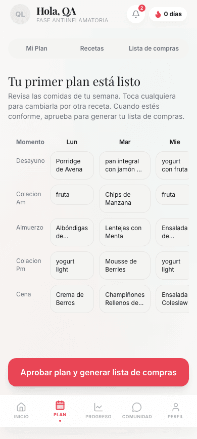 App Nutrico — Tu plan de la semana