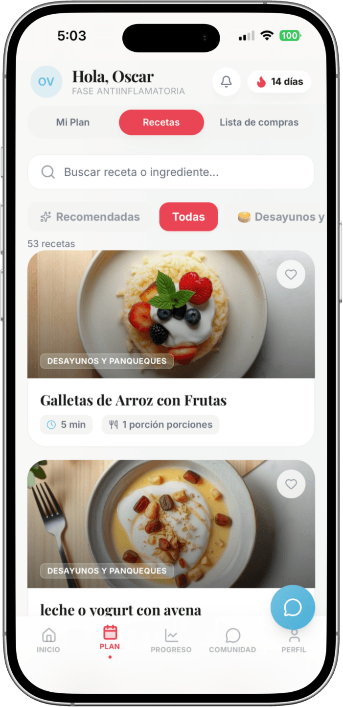 App Nutrico — Recetas para tu pauta